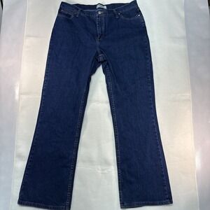 Wrangler As Real As Jeans Womens 16‎ x 32 Blue Denim Bootcut Embroidered Pockets